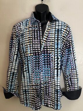 Steelo Contrast Long Sleeve Shirt Large Gently worn 100% cotton 23" armpits